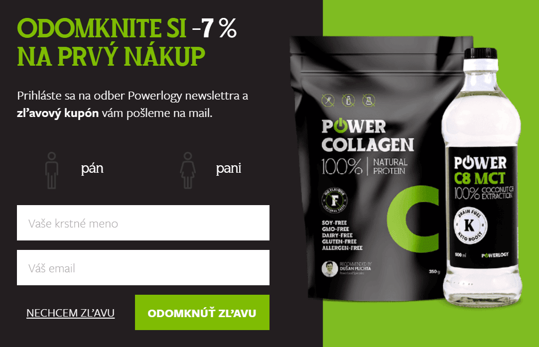 získanie dát výmenou za odmenu vo forme zľavy Powerlogy