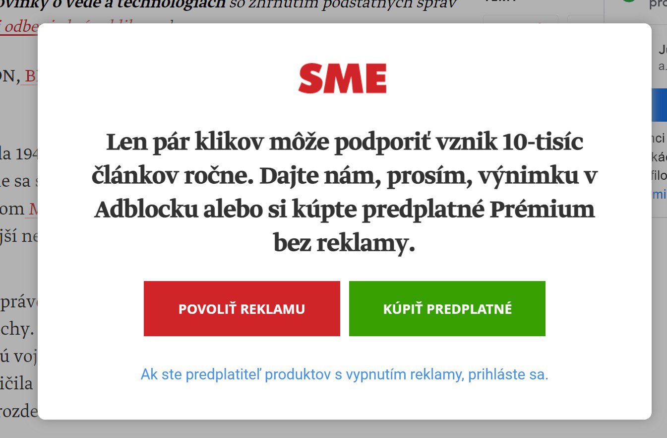 blokovanie reklamy